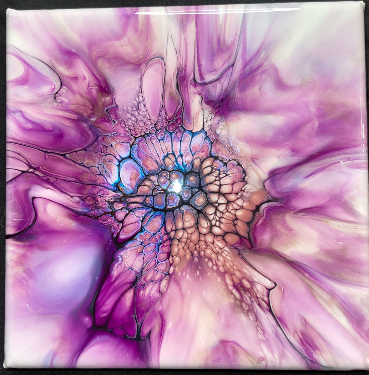 Mini Chrysanthemum by Pourin’ My Heart Out - Fluid Art by Angela Lloyd 