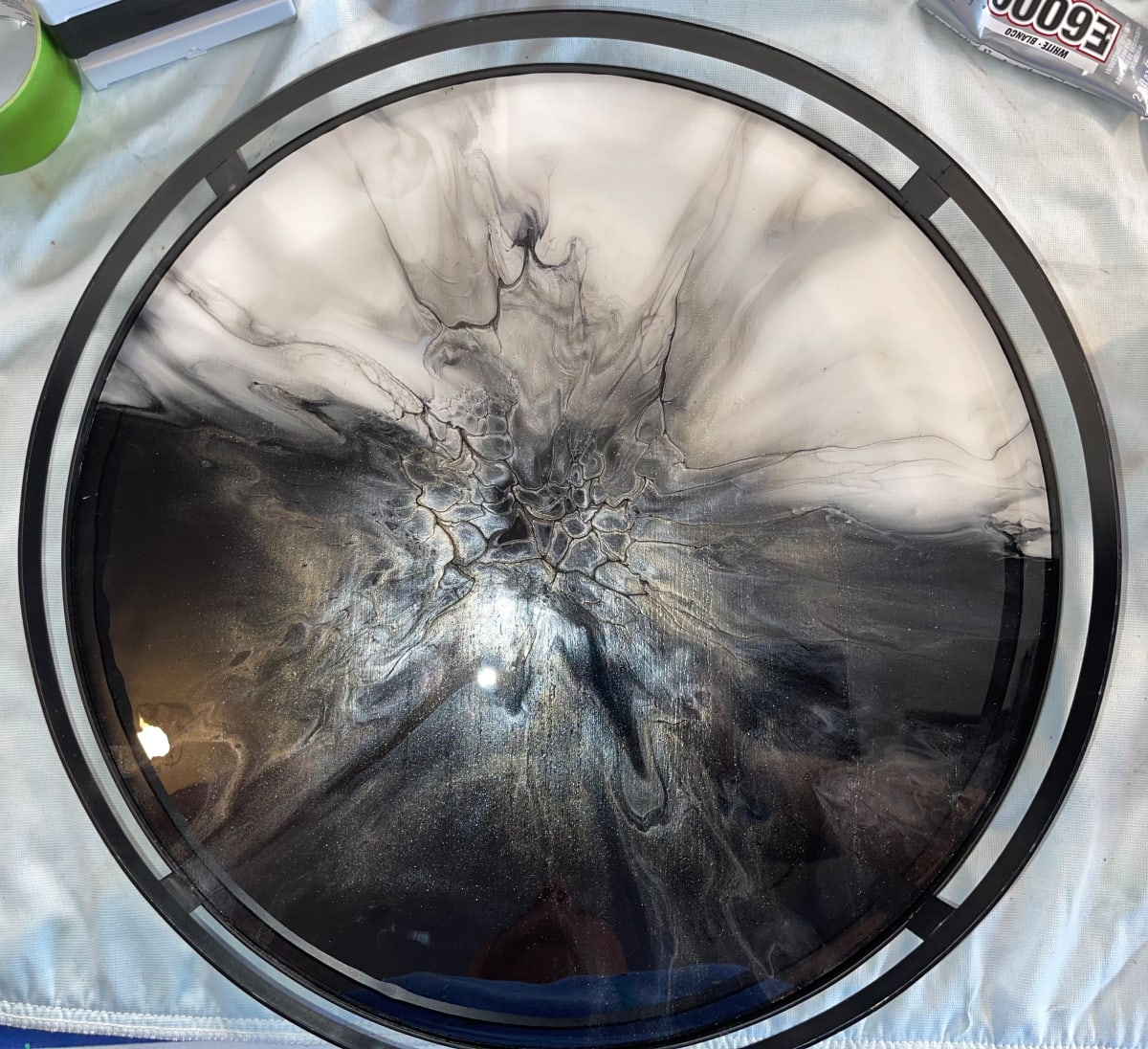 The Upside Down 17” Platter by Pourin’ My Heart Out - Fluid Art by Angela Lloyd 
