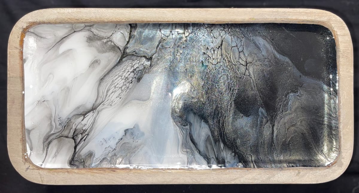 The Upside Down Small, Rectangular Platter by Pourin’ My Heart Out - Fluid Art by Angela Lloyd 