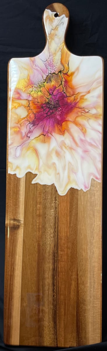 Cranberry Bliss, 32” Charcuterie by Pourin’ My Heart Out - Fluid Art by Angela Lloyd 