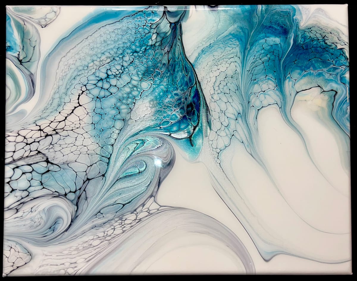 Icy Blue Modified Swipe by Pourin’ My Heart Out - Fluid Art by Angela Lloyd 