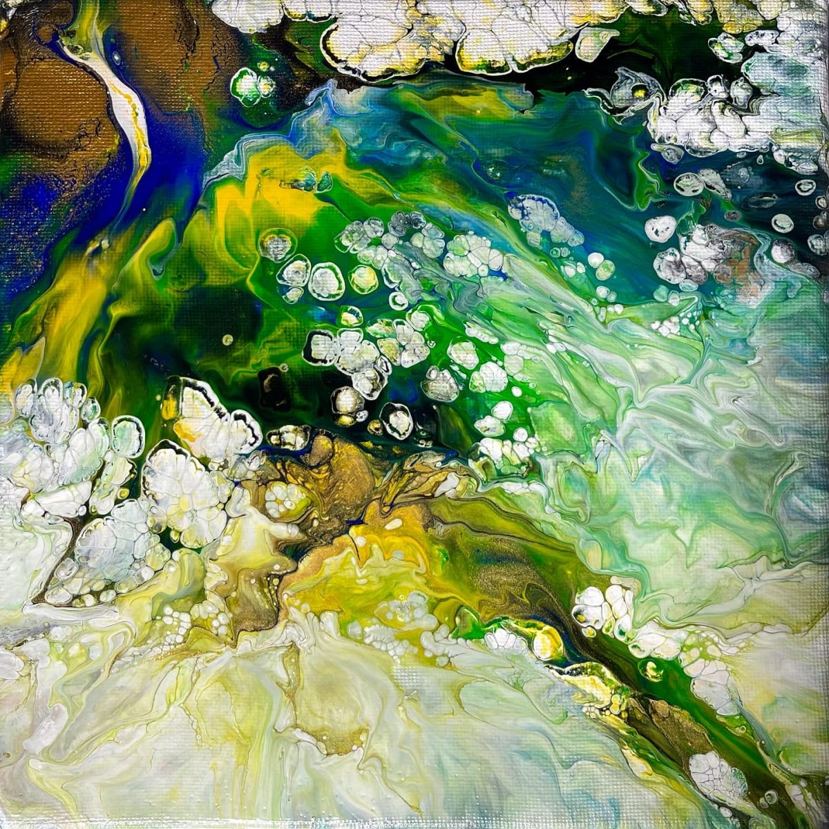 Golden Waterfall by Pourin’ My Heart Out - Fluid Art by Angela Lloyd 