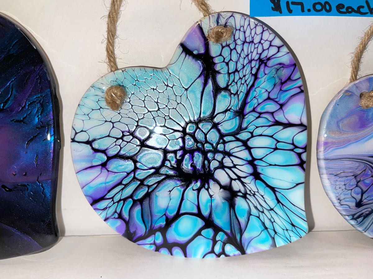 Large Assorted Shapes Ornaments by Pourin’ My Heart Out - Fluid Art by Angela Lloyd 