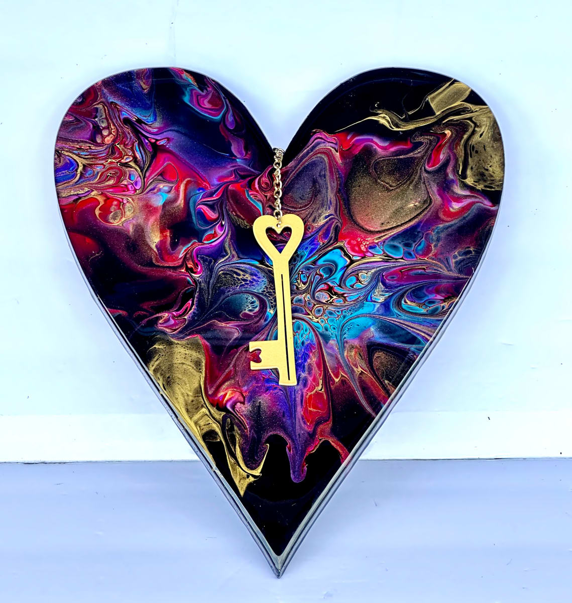 Majesty Heart & Key by Pourin’ My Heart Out - Fluid Art by Angela Lloyd 