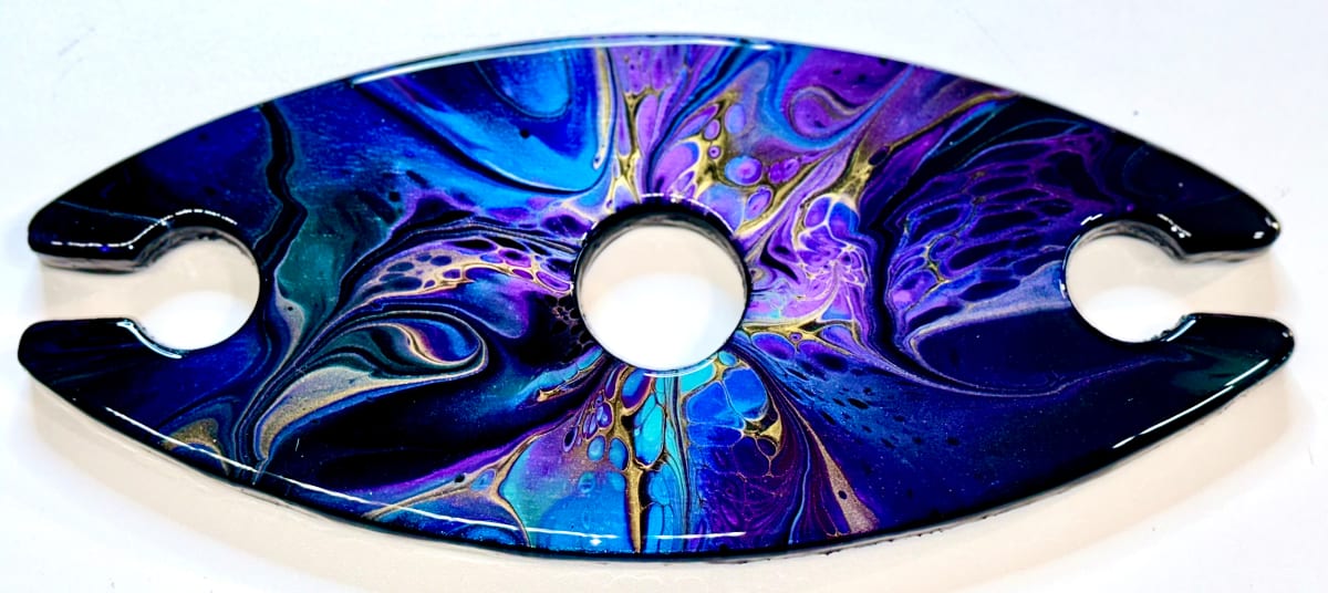 Celestial Beauty Small Wine Caddy 2 by Pourin’ My Heart Out - Fluid Art by Angela Lloyd, Image 1.