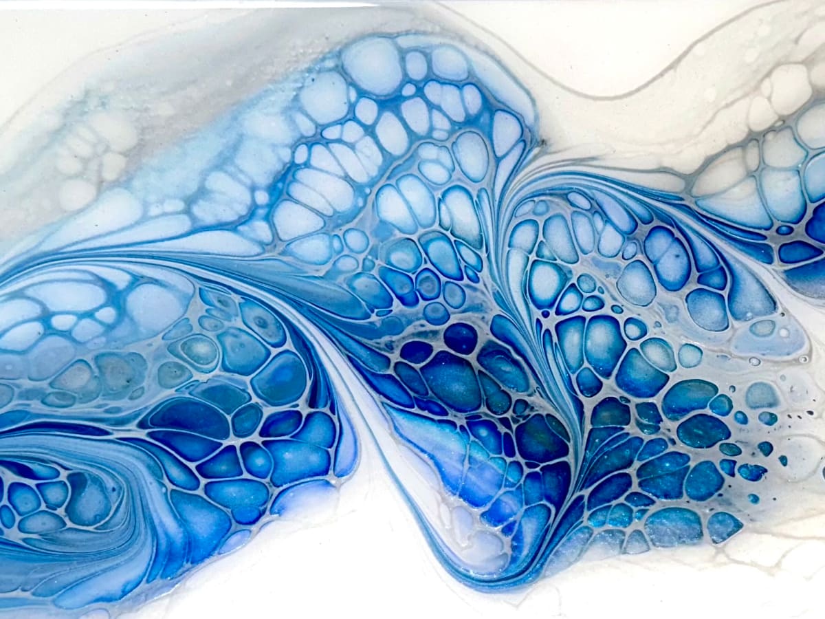 Tekhelet Large Standing Platter by Pourin’ My Heart Out - Fluid Art by Angela Lloyd, Image 1.