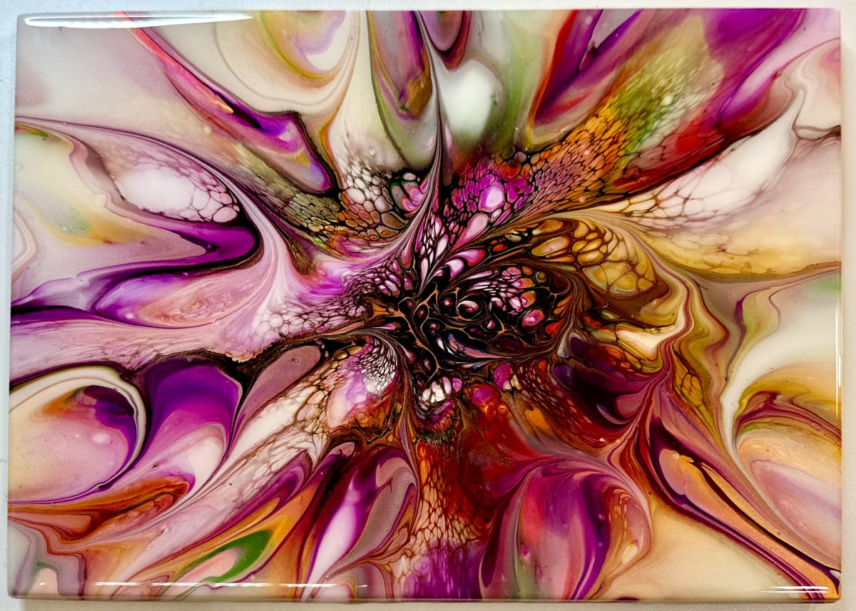 Faithful Harvest Large Tile 3 by Pourin’ My Heart Out - Fluid Art by Angela Lloyd 