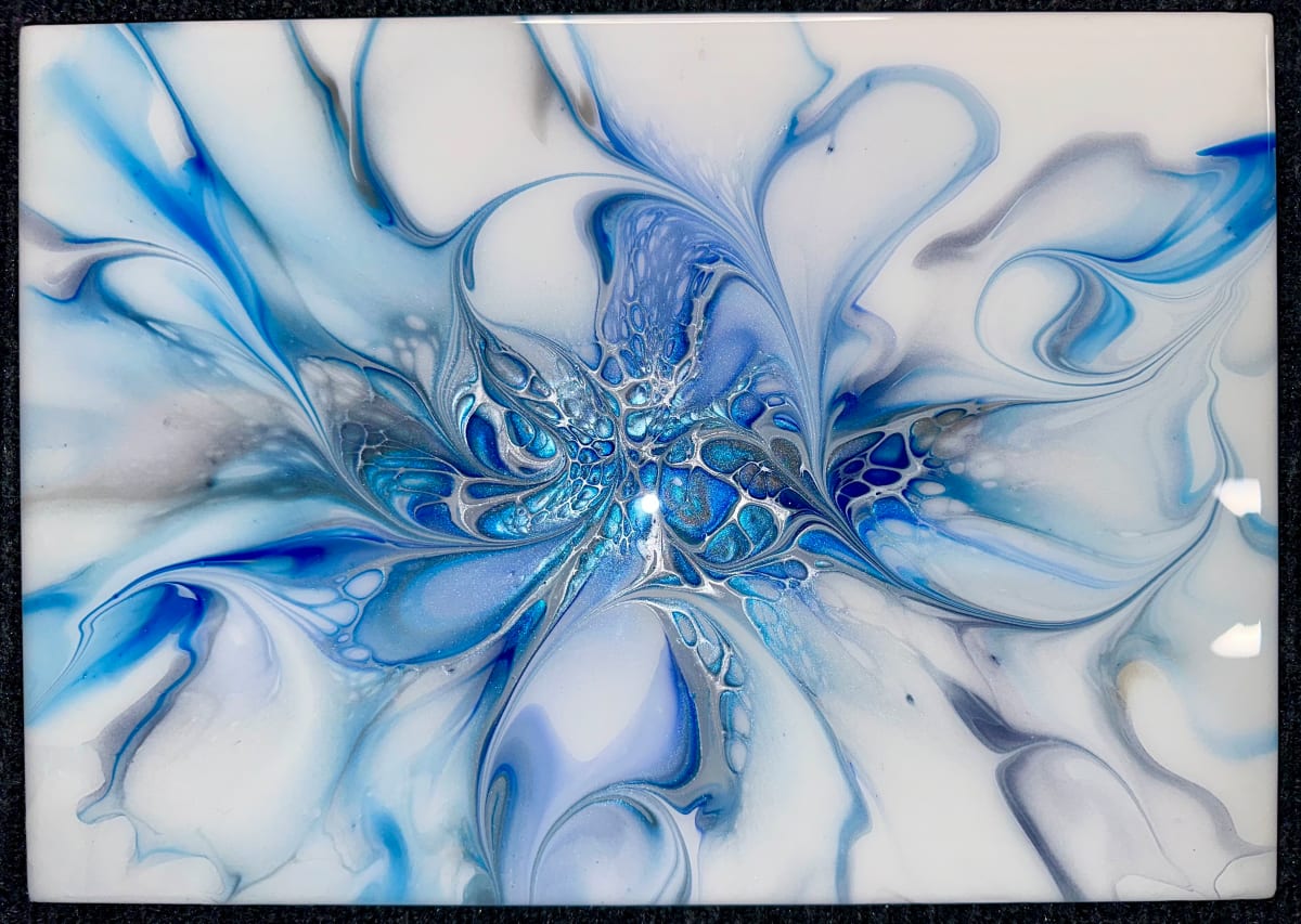 Tekhelet Large Tile 2 by Pourin’ My Heart Out - Fluid Art by Angela Lloyd, Image 2.