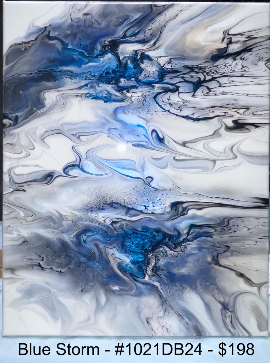 Blue Storm by Pourin’ My Heart Out - Fluid Art by Angela Lloyd 