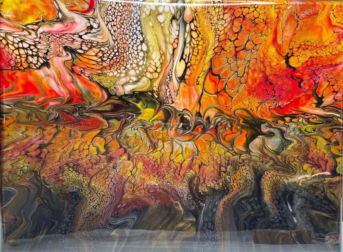 Fire Rising by Pourin’ My Heart Out - Fluid Art by Angela Lloyd 