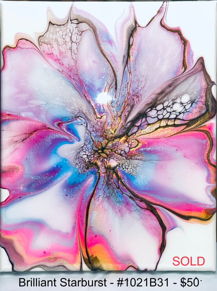 Brilliant Starburst by Pourin’ My Heart Out - Fluid Art by Angela Lloyd 
