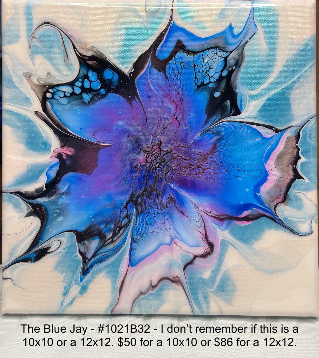 Blue Jay by Pourin’ My Heart Out - Fluid Art by Angela Lloyd, Image 1.