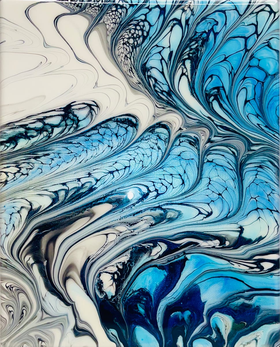 Blue Lagoon by Pourin’ My Heart Out - Fluid Art by Angela Lloyd, Image 1.
