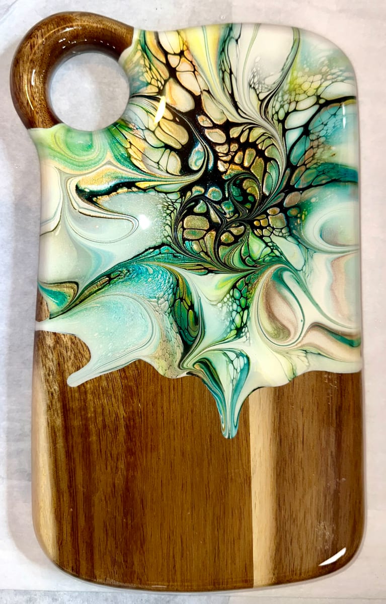 Kraken Small Charcuterie by Pourin’ My Heart Out - Fluid Art by Angela Lloyd 