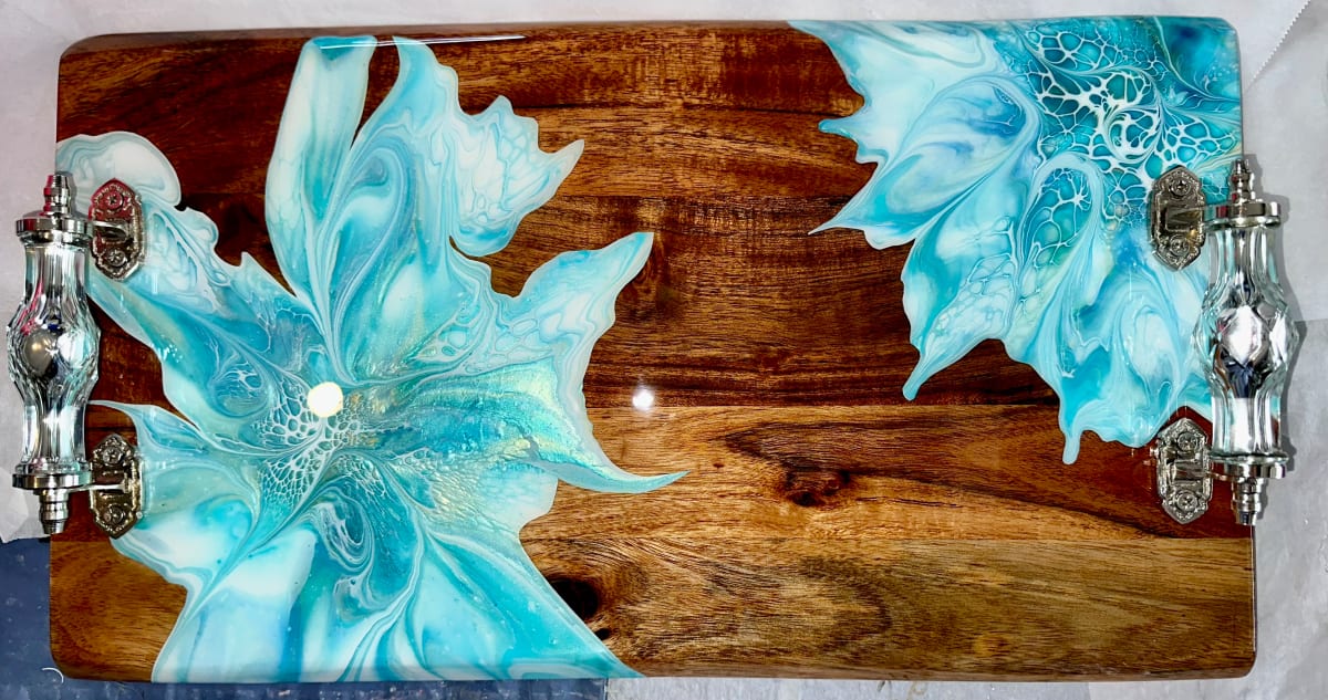 Ocean Side 20” Charcuterie by Pourin’ My Heart Out - Fluid Art by Angela Lloyd, Image 15.