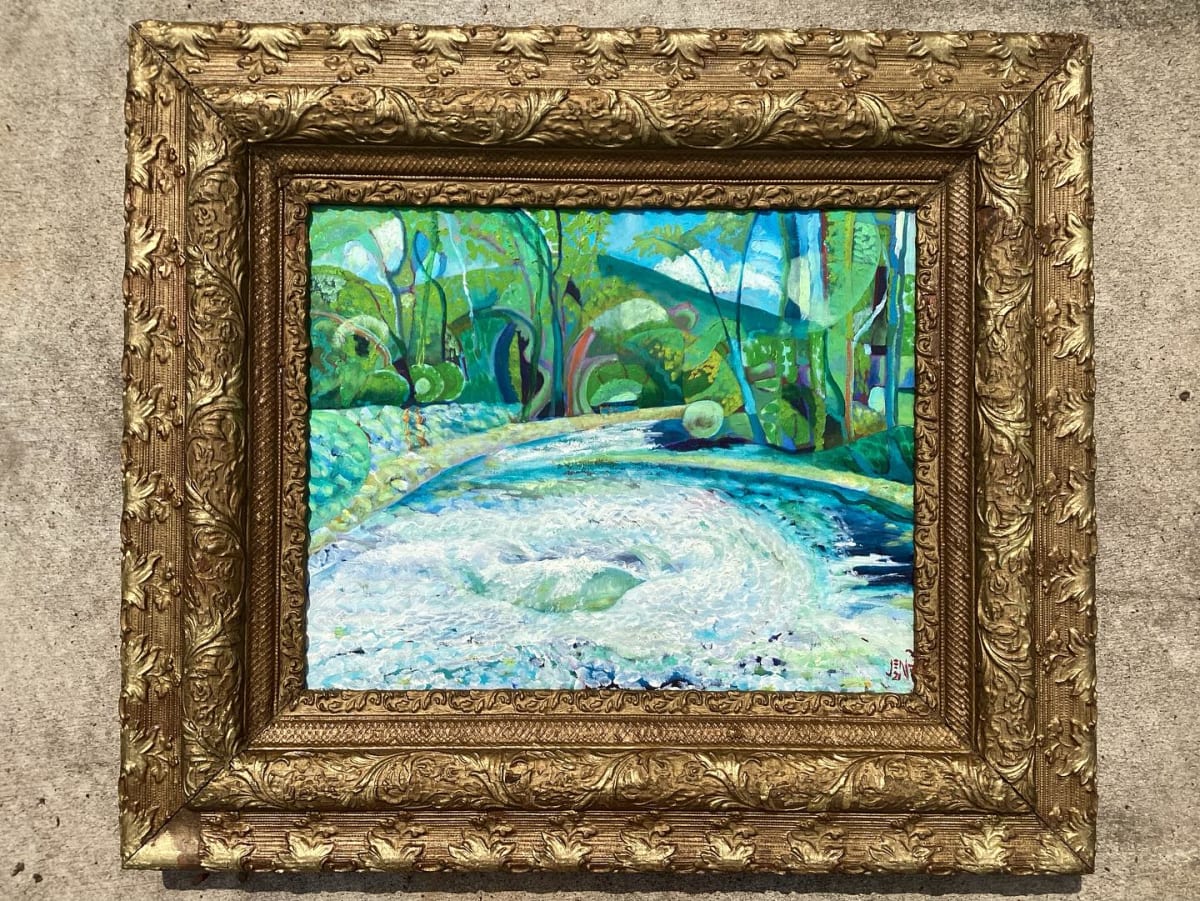 The Portal by Jennifer Hathaway  Image: The Portal, in its Frame [secondhand frame, refurbished by moi]. Framed size = 30"w x 26.5"h  