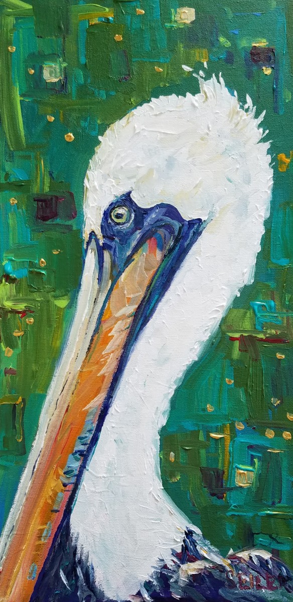 Pelicans Green by Jill Seiler 
