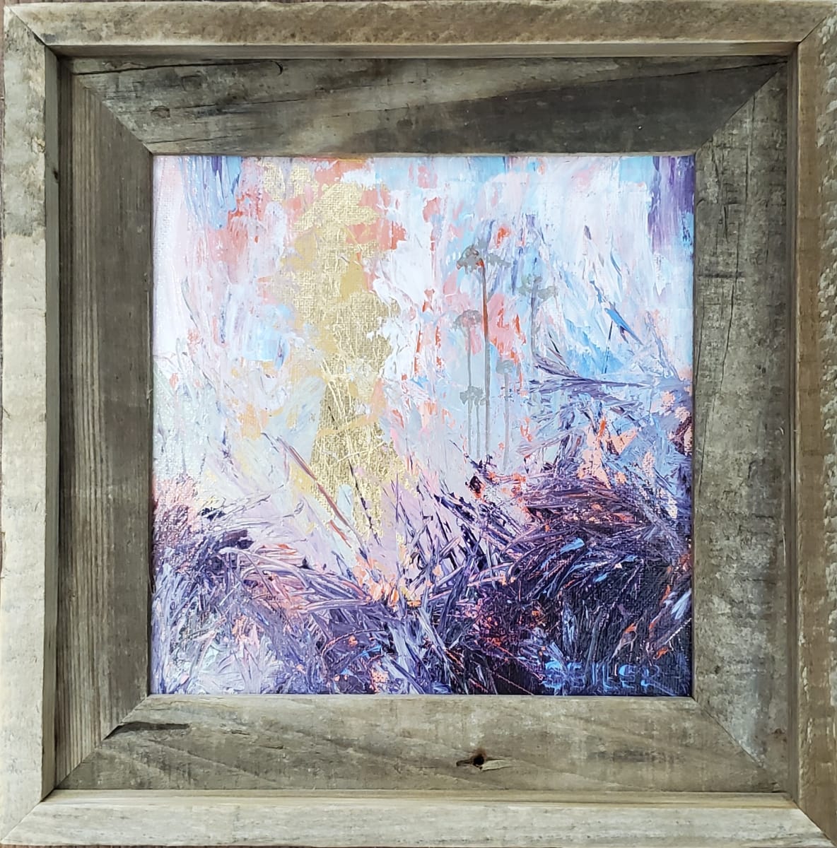 Blue Lips by Jill Seiler  Image: Swimming in  Buzzards Bay was so cold.  Beachy blue lips. Gold leaf sparkle!