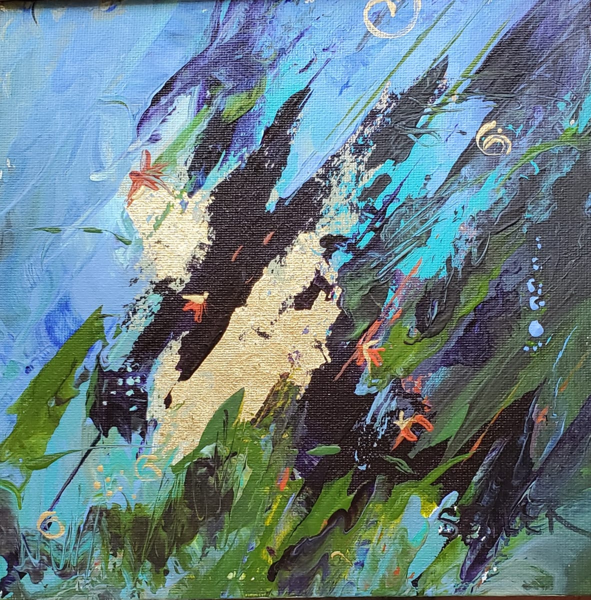 Searching the Dark Sky by Jill Seiler  Image: Laying in the yard.  Searching the heavens.  Waiting for comets.  