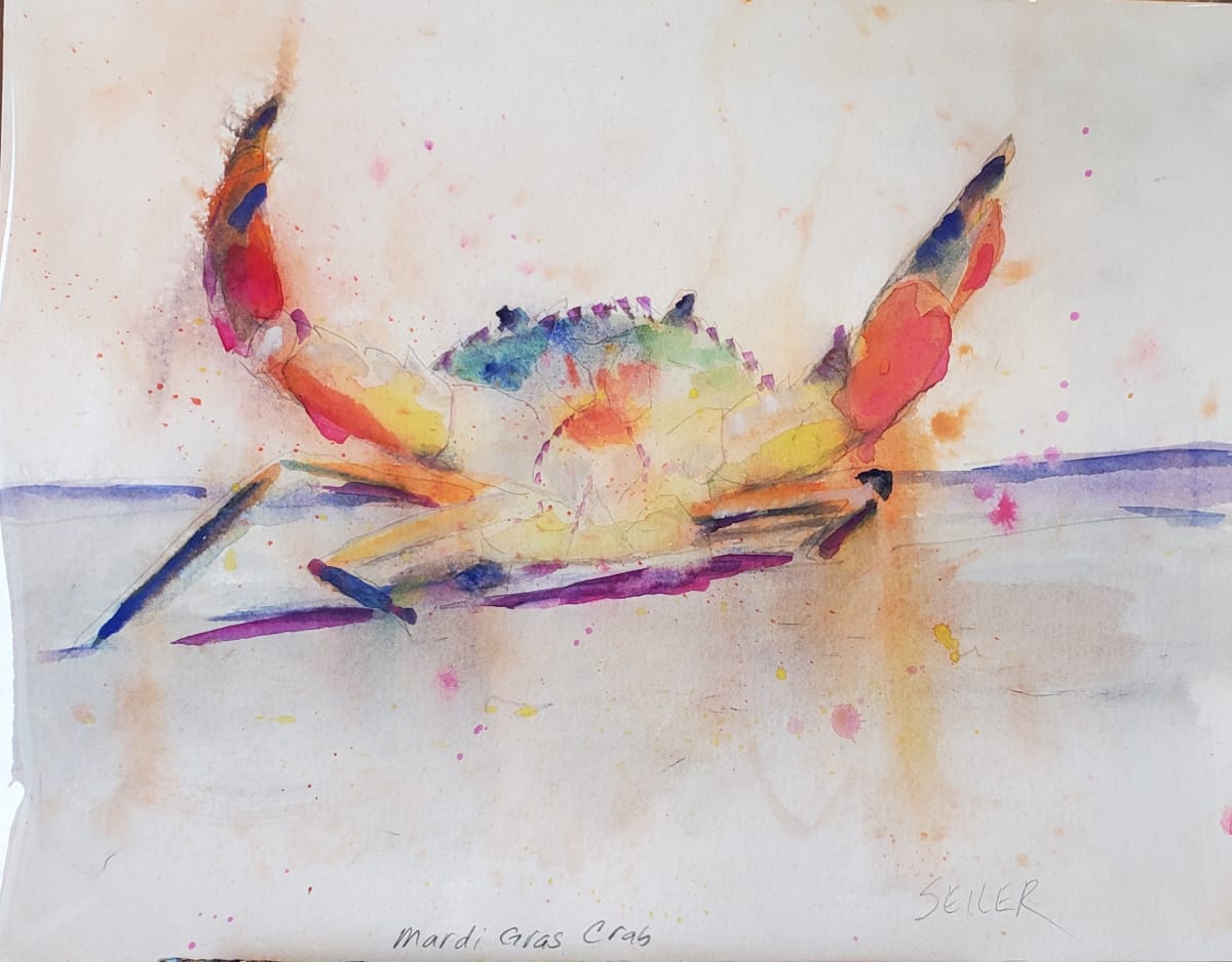 Mardi Gras Crab by Jill Seiler  Image: I've been chased and bitten by these yummy sea critters.  They're fast with attitude!
