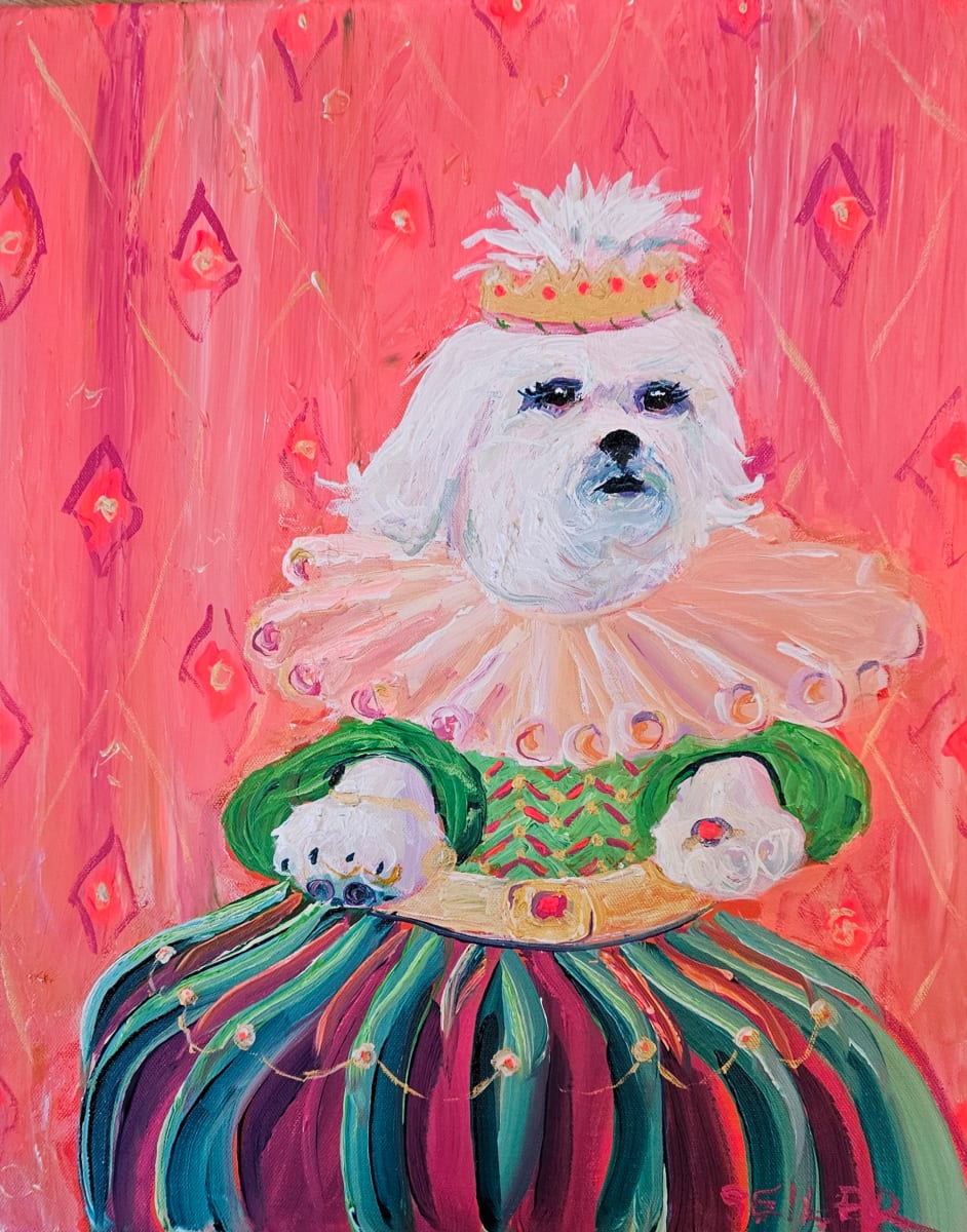 High Tea by Jill Seiler  Image: She's a pretty princess.  You may bow wow. 