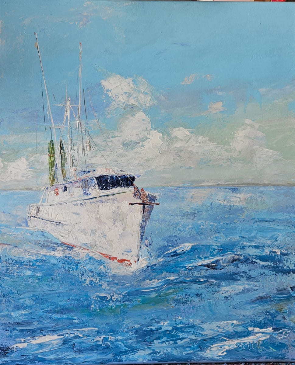 I Love This Boat in Every Way by Jill Seiler  Image: Miss Martha done with a pallette knife... any way she gets painted makes me happy. 