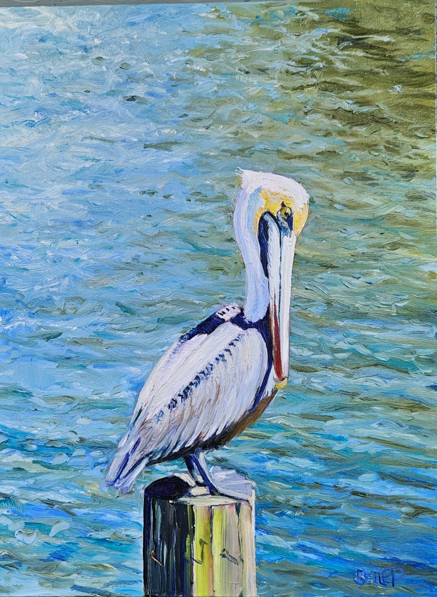 Just Hanging Out by Jill Seiler  Image: Quintessential Florida.  Who is watching who. Oil on beautiful linen. Gallery wrapped. 