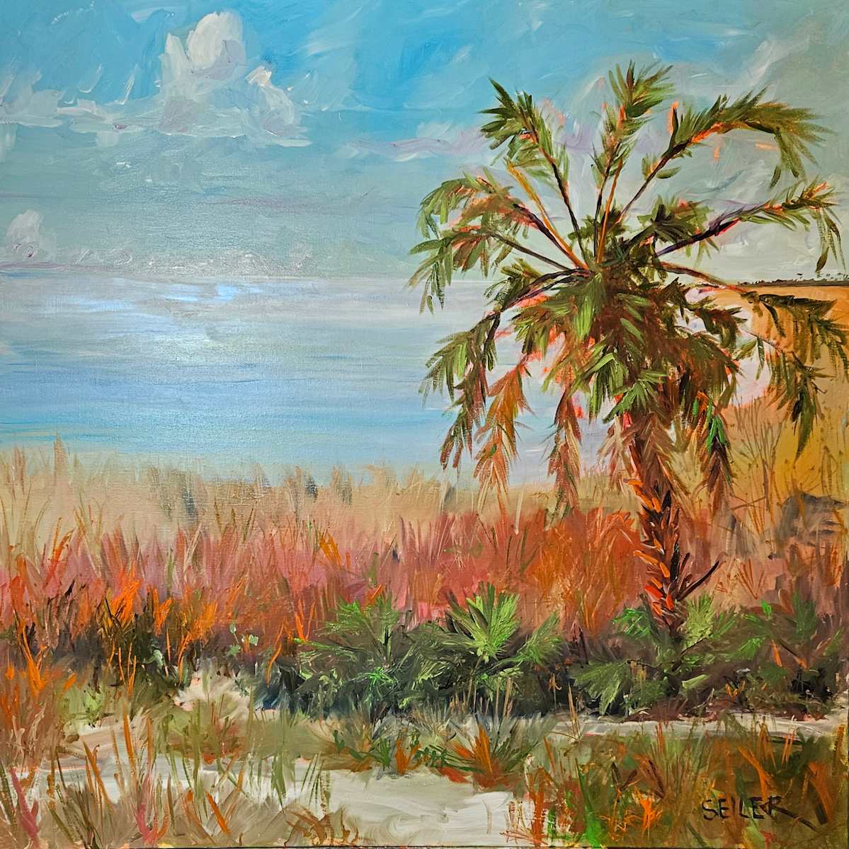 Send Me There by Jill Seiler  Image: I love Port St Joe FL.  This one I've been saving the Belgian linen on aluminum frame.  Stunning