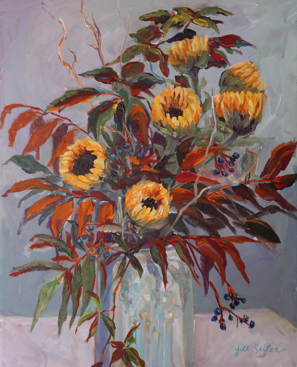 Sunflower Drama by Jill Seiler 