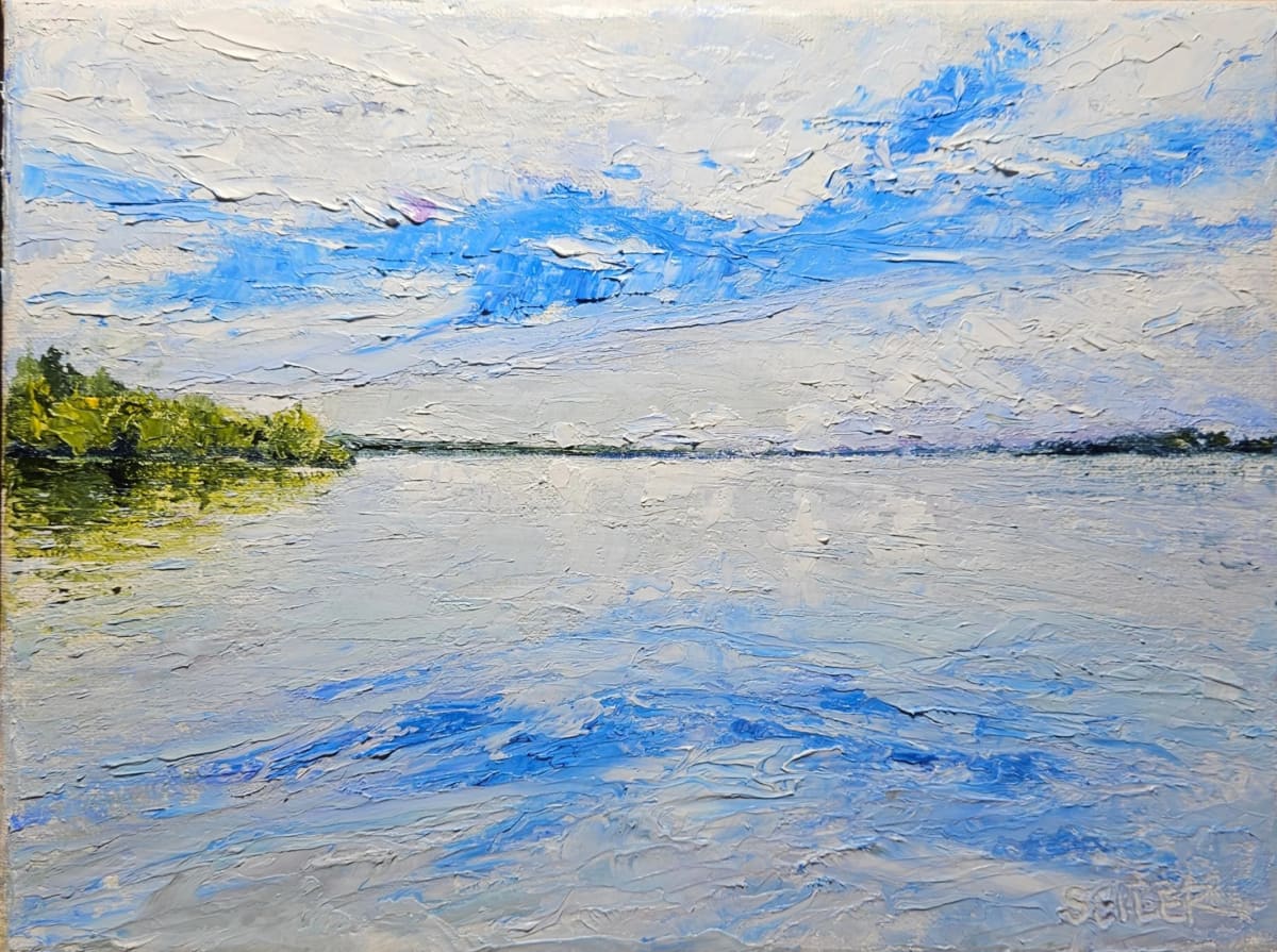 Peace. Lake Koronis by Jill Seiler  Image: Oil impasto pallet knife.  Yummy. Thick. Expressive.  Great movements.  You'll love it. 