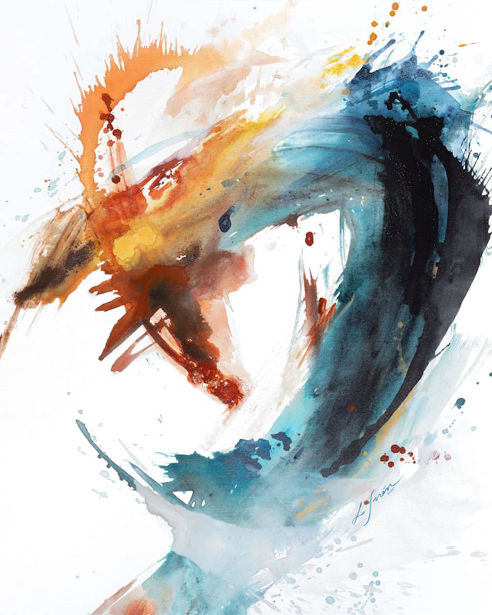 Dragon - Canvas Print in Black Frame by Lotta Sirén, Image 3.