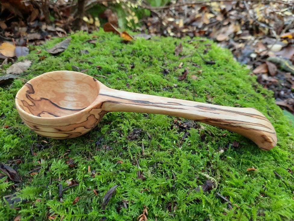 Heavily Spalted Coffee Spoon by Hugh Marshall Fearn  Image: HEAVILY SPALTED COFFEE SPOON by Hugh Marshal-Fearn