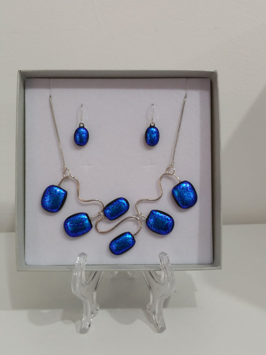 Cobalt Blue Squiggle set by Inez Jenkins 