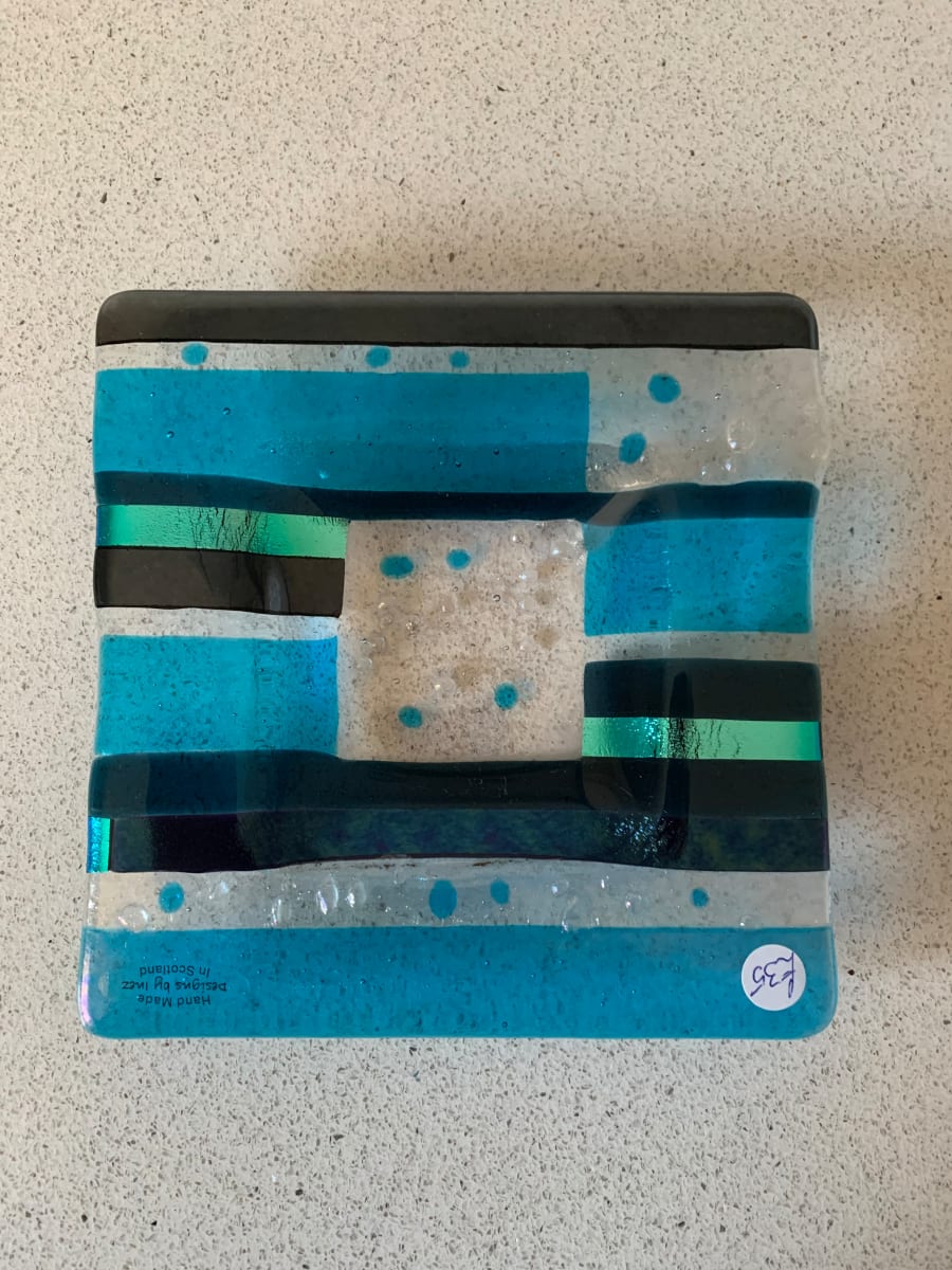 Turquoise Blue Square Dish by Inez Jenkins  Image: Turquoise Blue Square Dish by Inez Jenkins