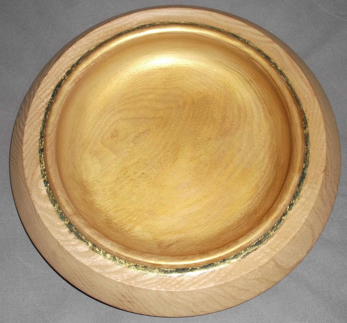 Gilded Shallow (Ash Wood) Bowl by David Downie  Image: GILDED SHALLOW (Ash Wood) BOWL by David Downie