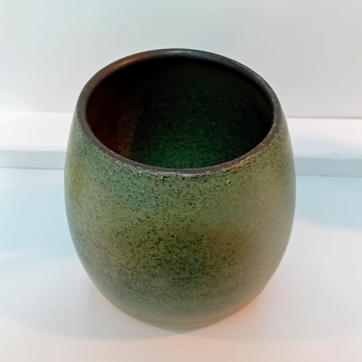 Green Rustic Ceramic Pot by Sheelagh Paterson  Image: Green Rustic Ceramic Pot by Sheelagh Paterson