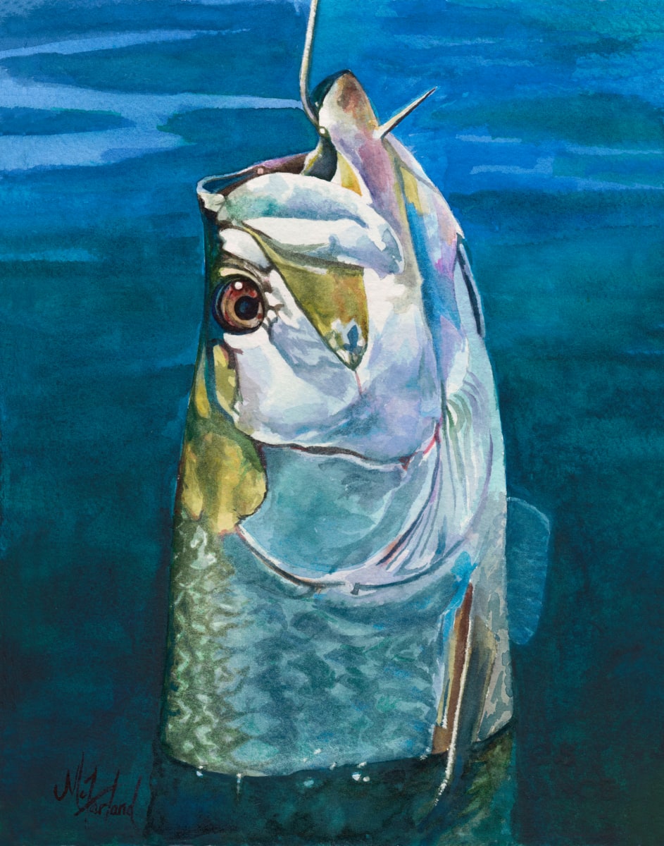 The Tarpon - Catch & Release - Prints Available  Image: BEST OF SHOW 2021 Watercolor & Graphics Society of Mobile 2021 Fall show 