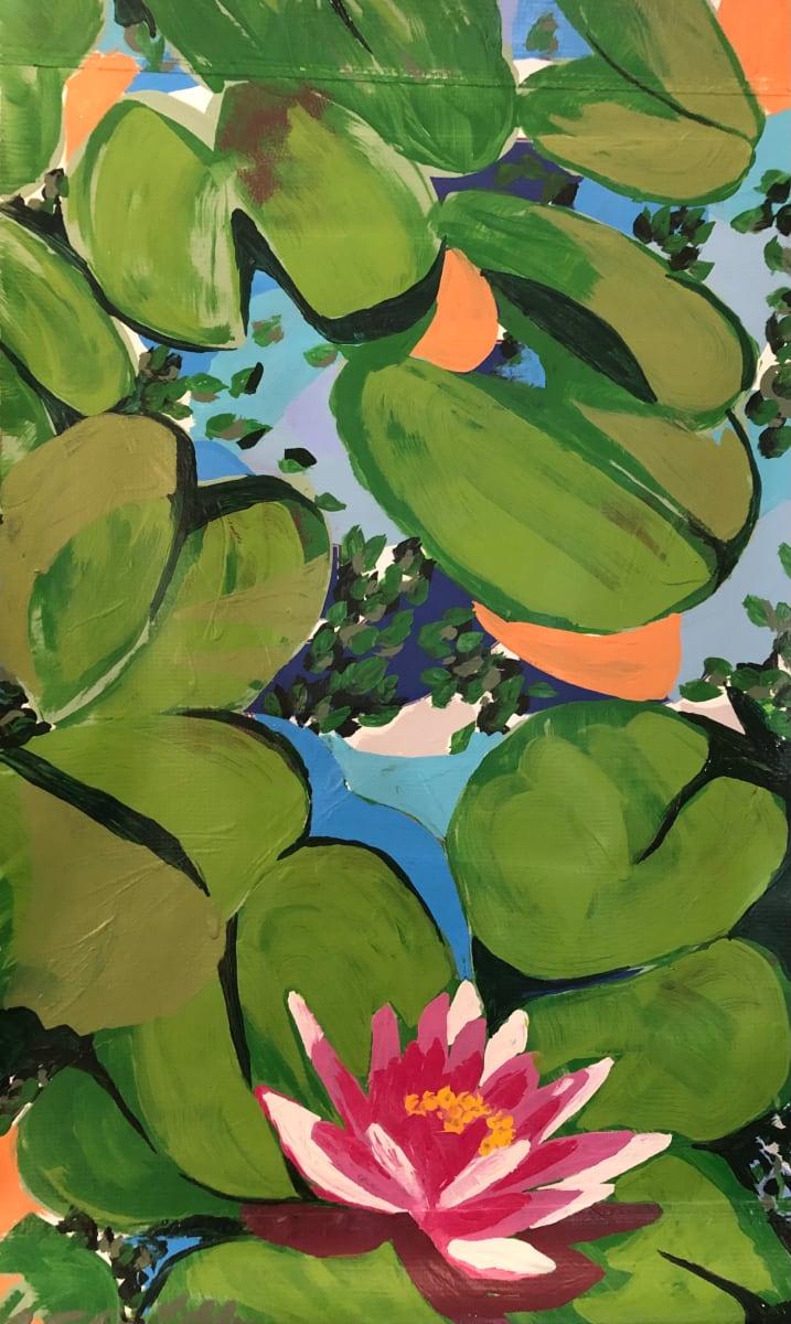Water Lilies (2 sided) by Bette Ann Libby  Image: Side 1 of 2-sided painting