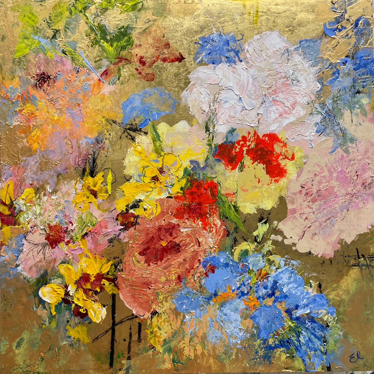 Garden I in Metal Leaf by Ellen Hathaway, Image 1.