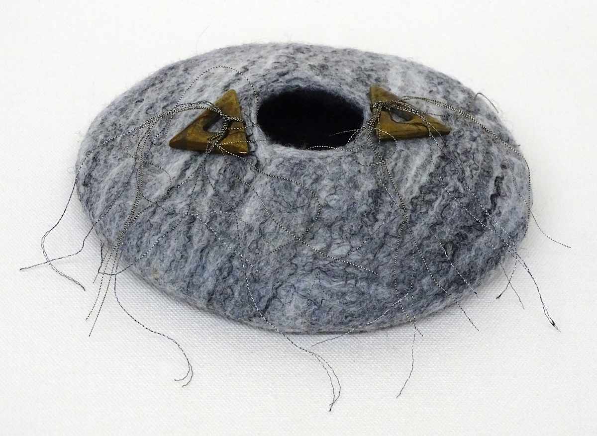 Grey Felt Pot #4 by Barbetta Lockart, Image 2.