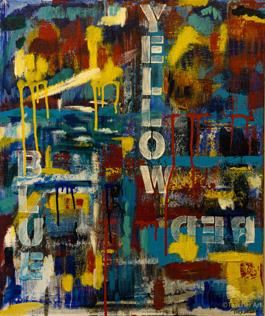 Blue, Yellow & Red by Tascher Art Studio 