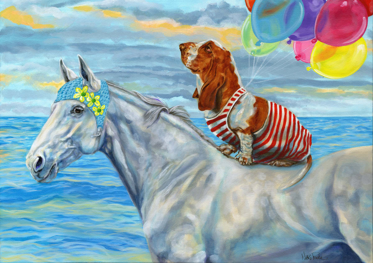 Dog Days of Summer by Nicki Forde-Ficocelli  Image: 18x24 Acrylic on gallery wrapped canvas
