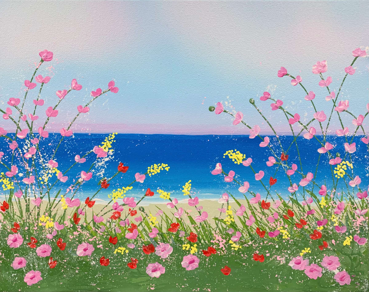 Pretty Pink Horizon  Image: Great Lakes Inspired Imaginative Art by Dorothea Sandra