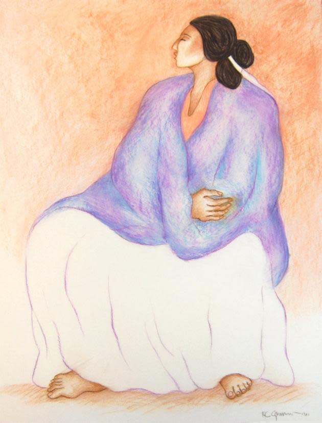 R.C. Gorman - Lady in purple 