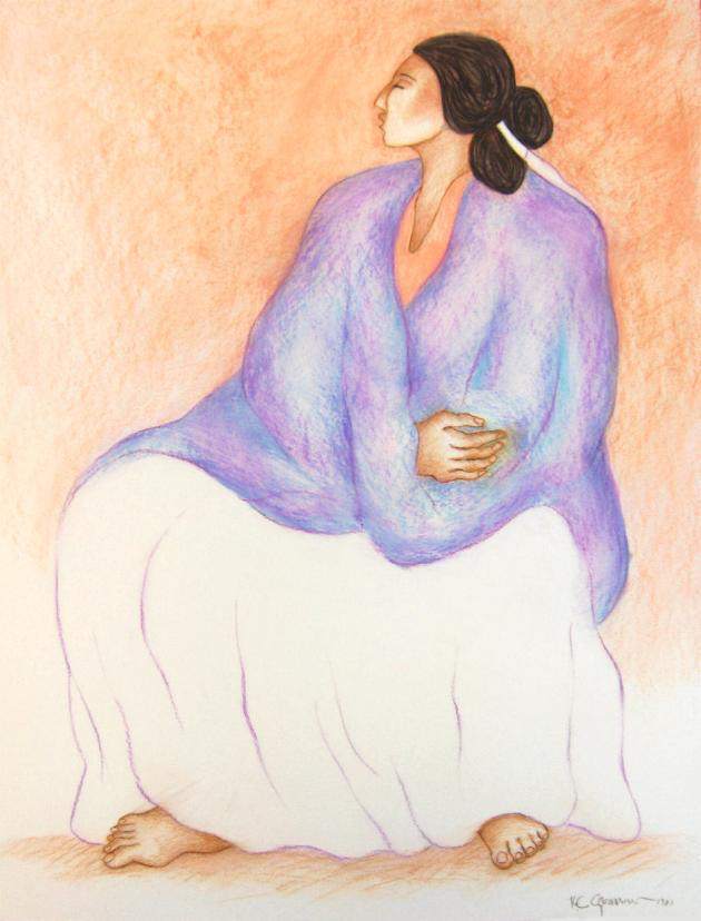 R.C. Gorman - Lady in purple, Image 1.