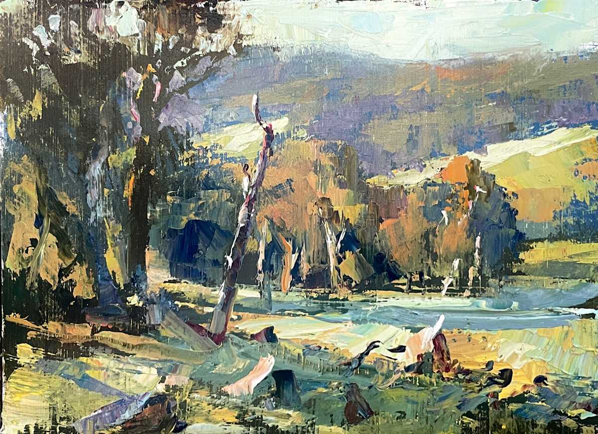 Morning Mist In The Valley by Leon Holmes 