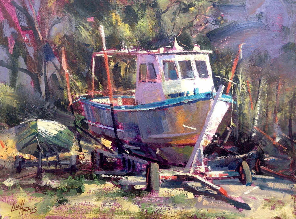 Rockingham Boat Yard by Leon Holmes 