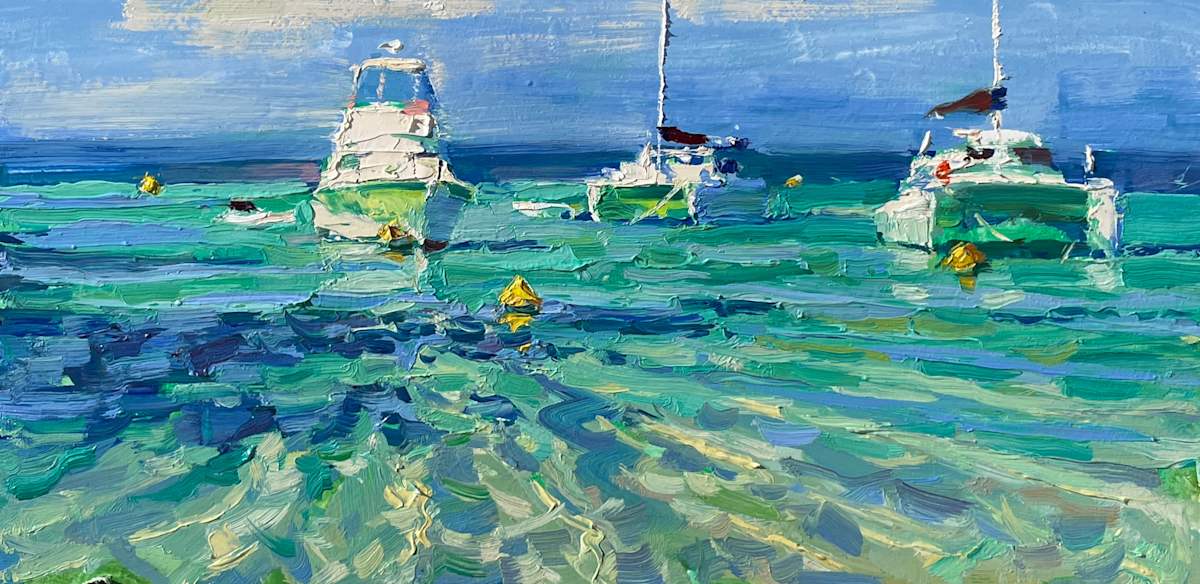 Bay Bathing by Leon Holmes 