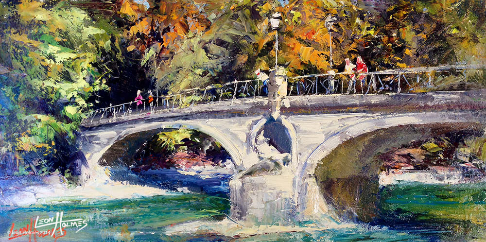 Autumn On The Bridge by Leon Holmes, Image 1.