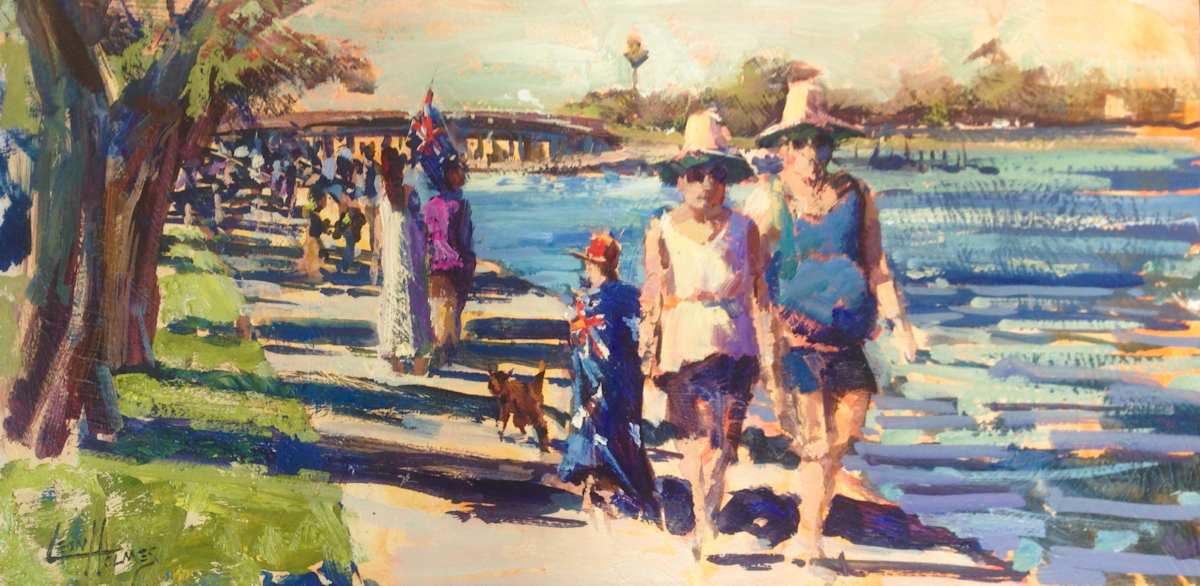 Australia Day On The Foreshore by Leon Holmes 